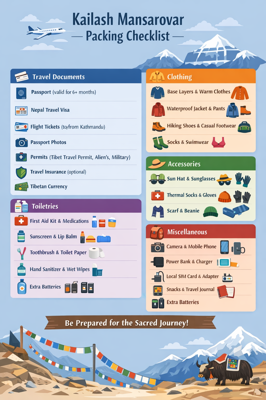 Kailash Mansarovar overland tour packing