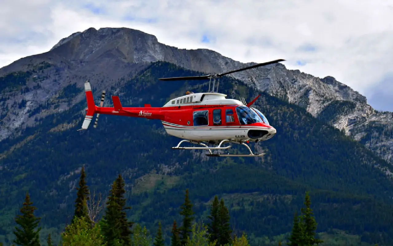 Helicopter flight during the Kailash Yatra